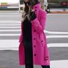 Autumn and Winter Woolen Women's Coat Single-row Multi-button Woolen Button-neck Coat