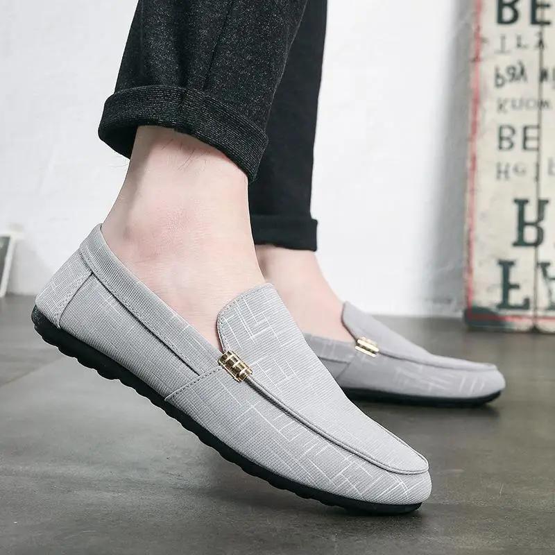 Модная мужская повседневная обувь для ленивых Низкий вырез Дышащие балетки Трендовая универсальная обувь с круглым носком Легкая нескользящая Мужская обувь Homme Zapatos