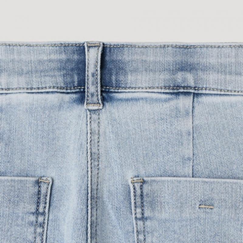 [shs Miss] Джинсовые брюки с широкими полосками сзади Ssmlp22070 Ll