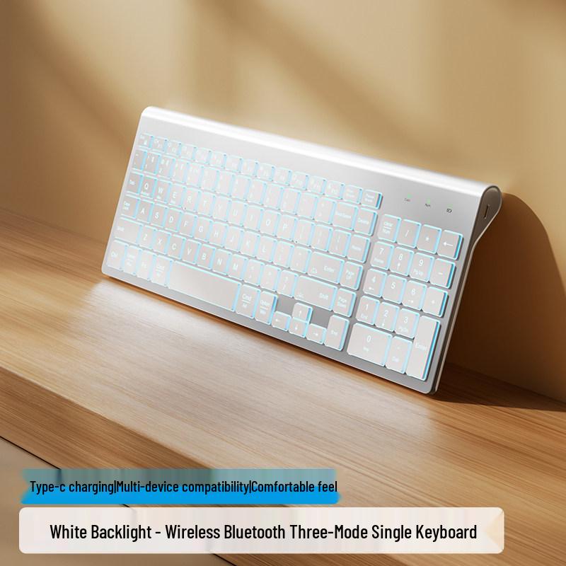 Двухрежимный беспроводной Bluetooth-комплект клавиатуры и мыши с подсветкой и восьмицветным освещением