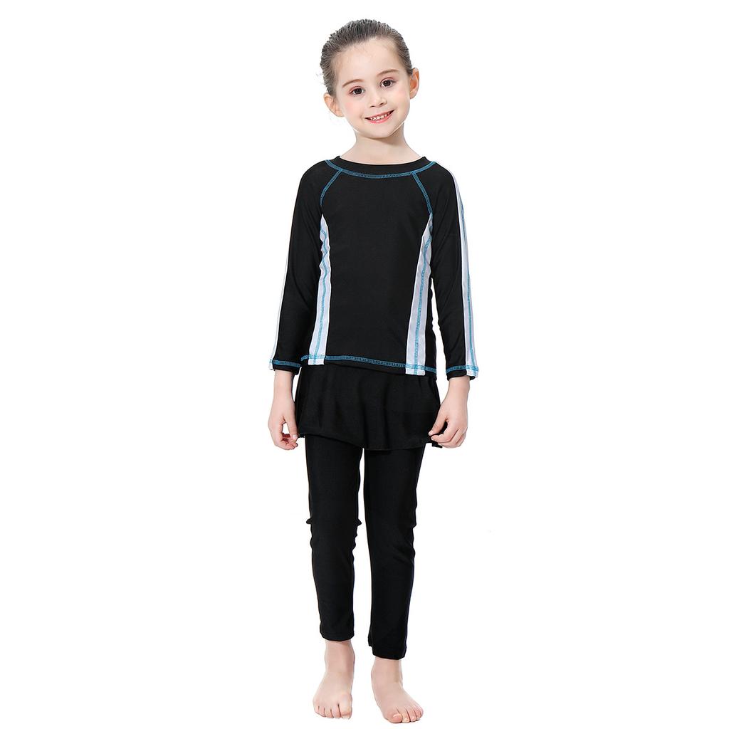 Three-Piece Swimsuit Girls Long Sleeve Full Cover Swimming Suit For Kids Muslim Swimwear Baby Children Swimming Bathing Suit
