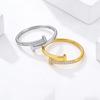 Fashionable and Light Luxury Double T Titanium Steel Ring Women's High-end Index Finger Ring Trendy Accessory