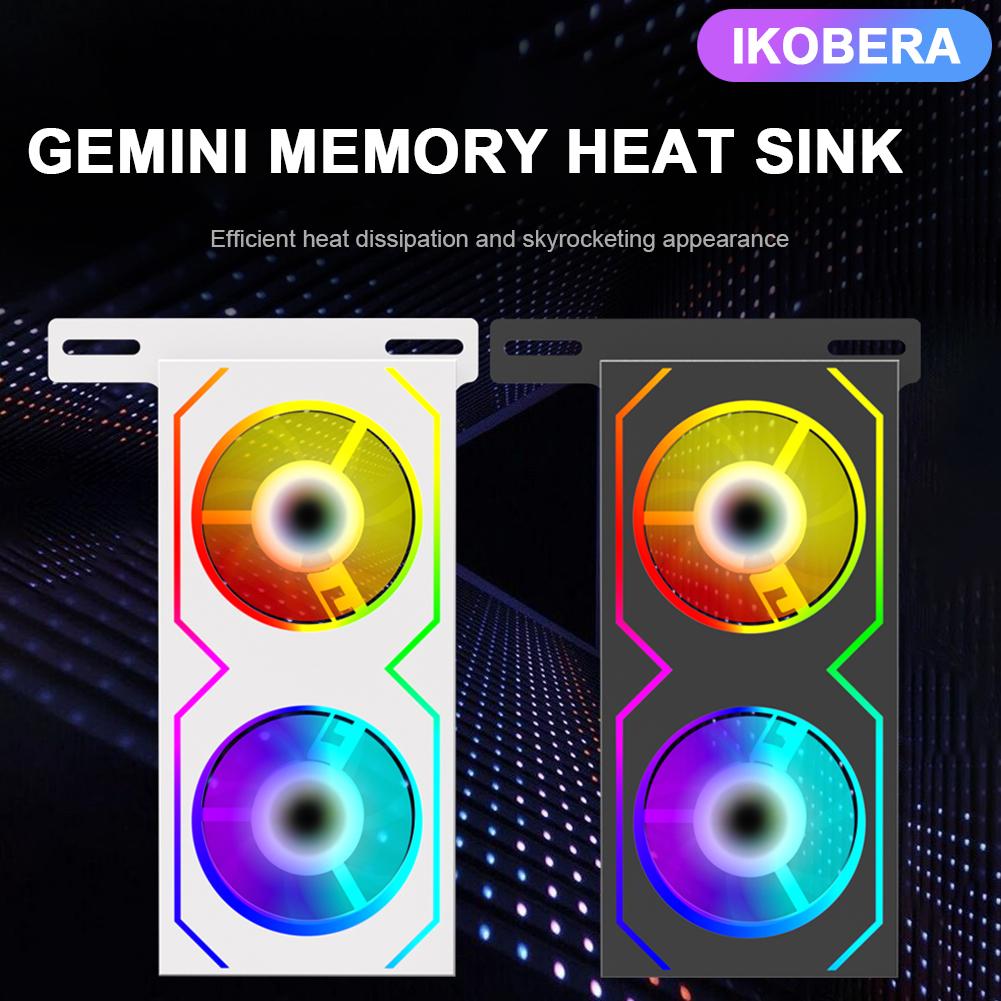 Модуль оперативной памяти 4-контактный PWM/5V 3-контактный ARGB 600 -3600 об/мин Вентилятор охлаждения оперативной памяти с двумя охлаждающими вентиляторами 5020 для кулера оперативной памяти DDR4 DDR5