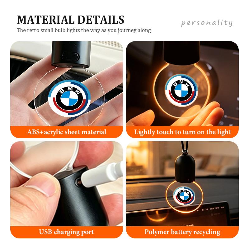 Car Glow LED Light Pendant Hanging Rearview Mirror Accessories For BMW X1 X2 X3 X4 X5 X6 F49 F39 F25 G01 F16 G06 G07 F25 F30 PI1