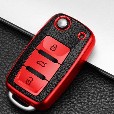 Кожаный чехол для ключей KIQI из ТПУ для Volkswagen VW Golf 4 5 6 Jetta Polo Passat Skoda Superb Octavia Fabia Seat Ibiza Leon