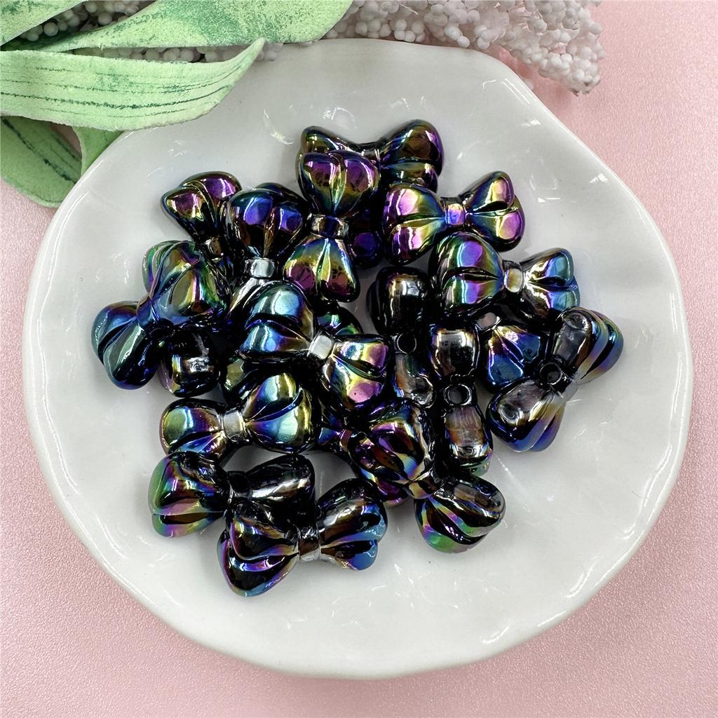 Креативные ослепительные акриловые маленькие бусины в виде банта, материал для самостоятельного изготовления бисера, подвеска, мода для браслета, 20 шт., брелок для изготовления ожерелья, 9,7*17,9 мм