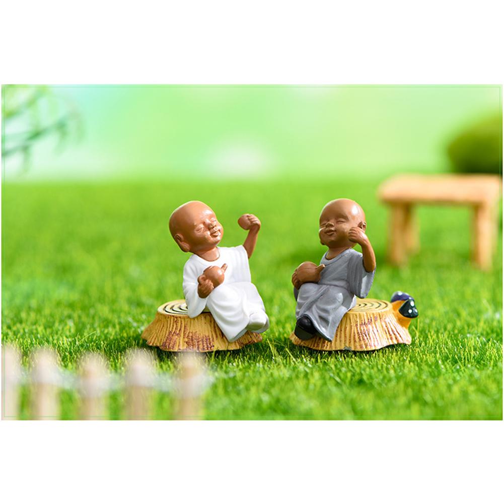 Monk Figurine Desktop Ornament Waterproof Rust-proof Micro Landscape Diy Home Decoration Accessories