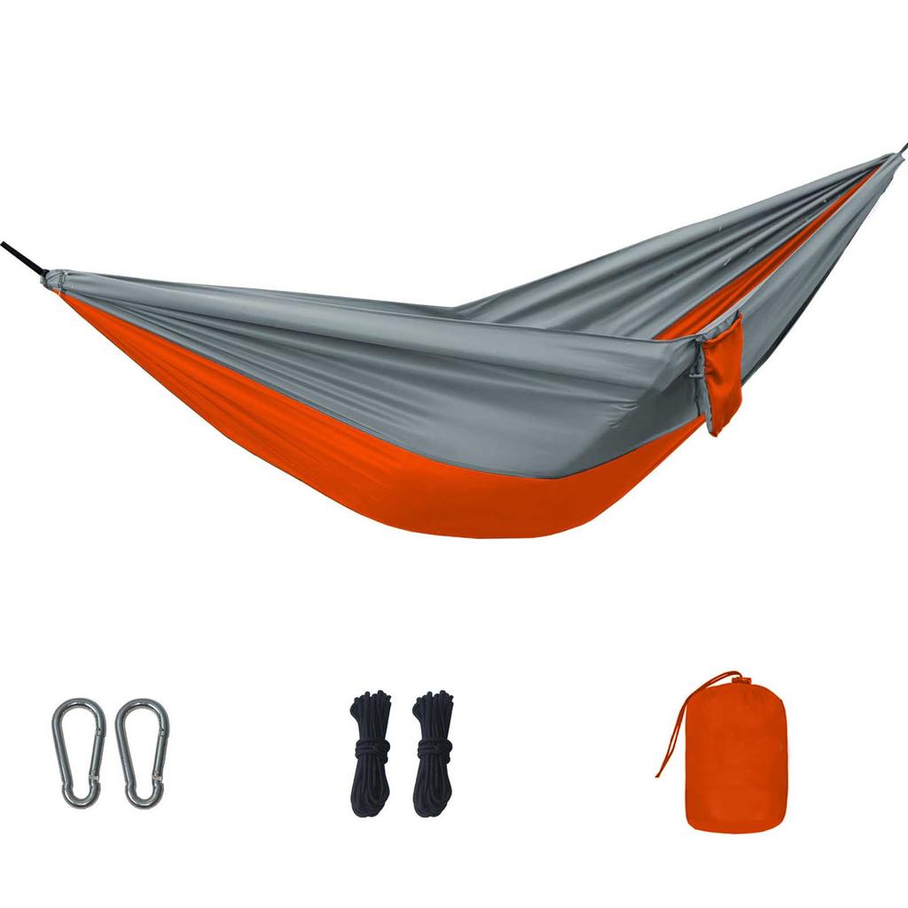 270x140cm Outdoor Camping Hammock with Breathable Mesh Fabric Lightweight Portable Swing Anti-Tip Design Includes Carabiners and Ropes
