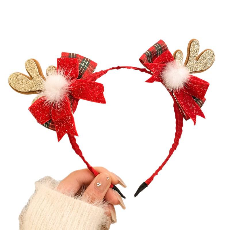 Праздничный ободок с рогами северного оленя и заколка для волос для девочек - Милый праздничный аксессуар в подарок