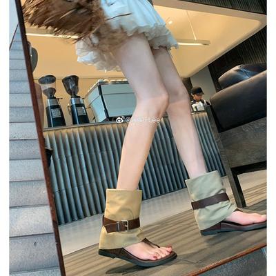 ~ Увеличение роста 4,5 см~ Будьте осторожны с подбором цвета, пряжка ремня, носок, крутые ботинки-чулки Spice Girl средней длины