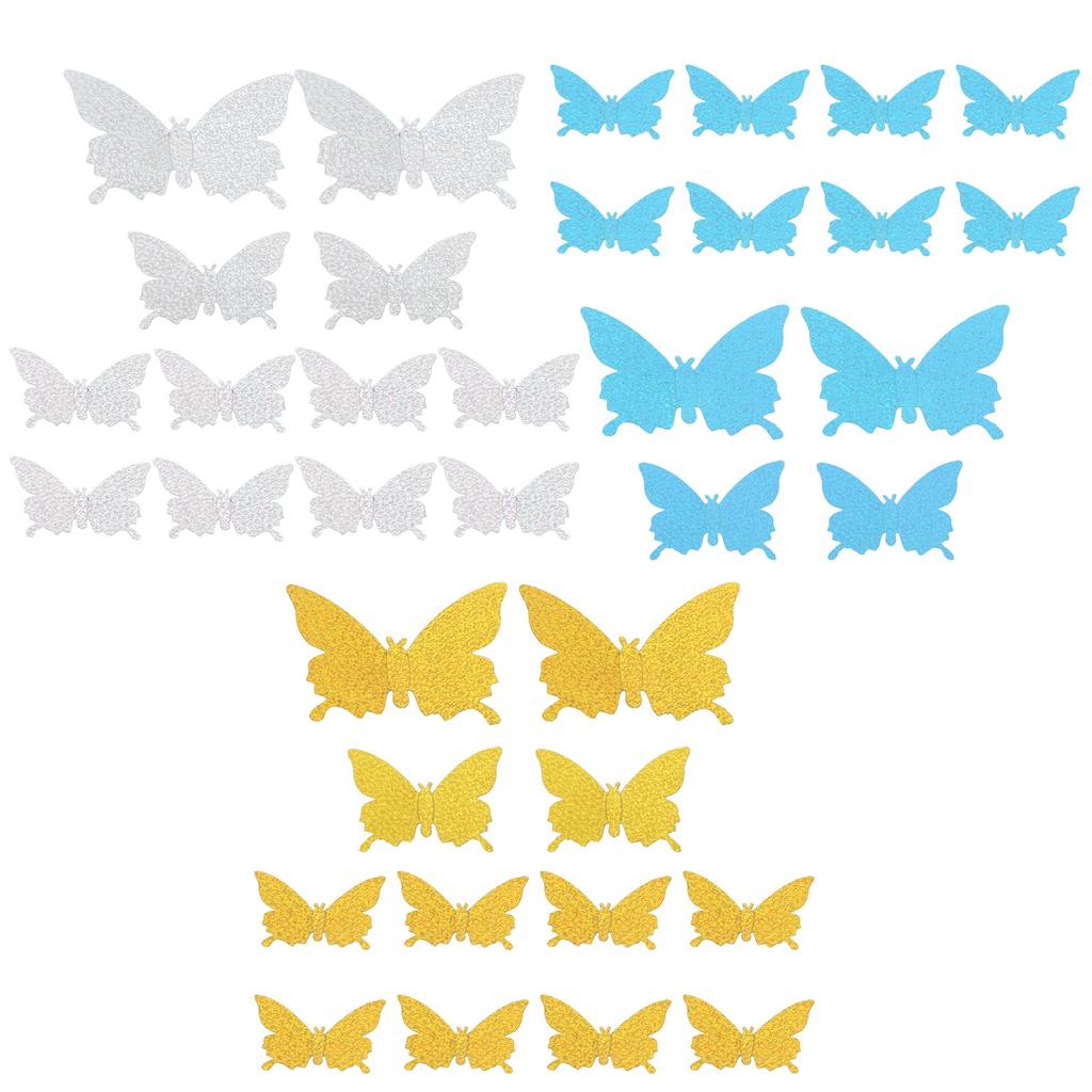 12Pcs/Set 3‑Dimensional Sticker Simulation Flash Wallpaper Living Room Wedding Wall Art for Home