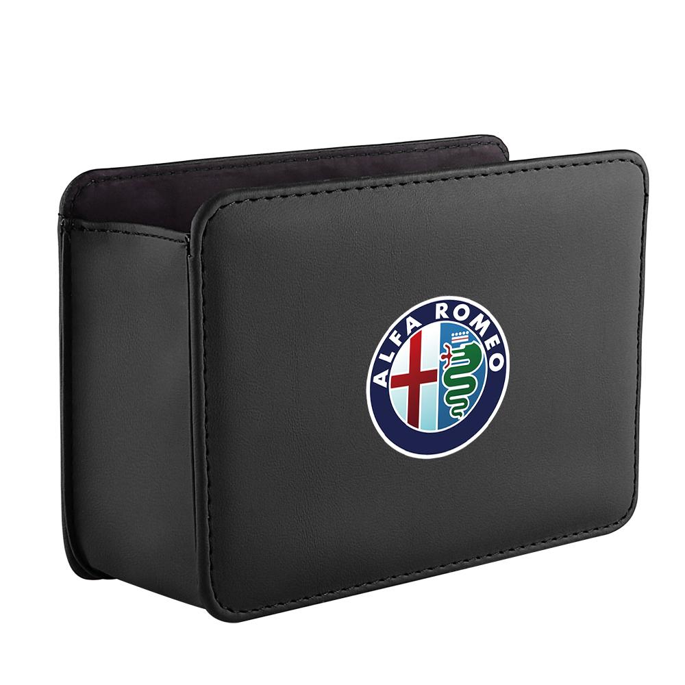 CYYPT1 1PCS Car Emblem Storage Box Car Door Seat Back Organizer Accessories For Alfa Romeo Giulia 147 Mito Stelvio Sportiva Giulietta