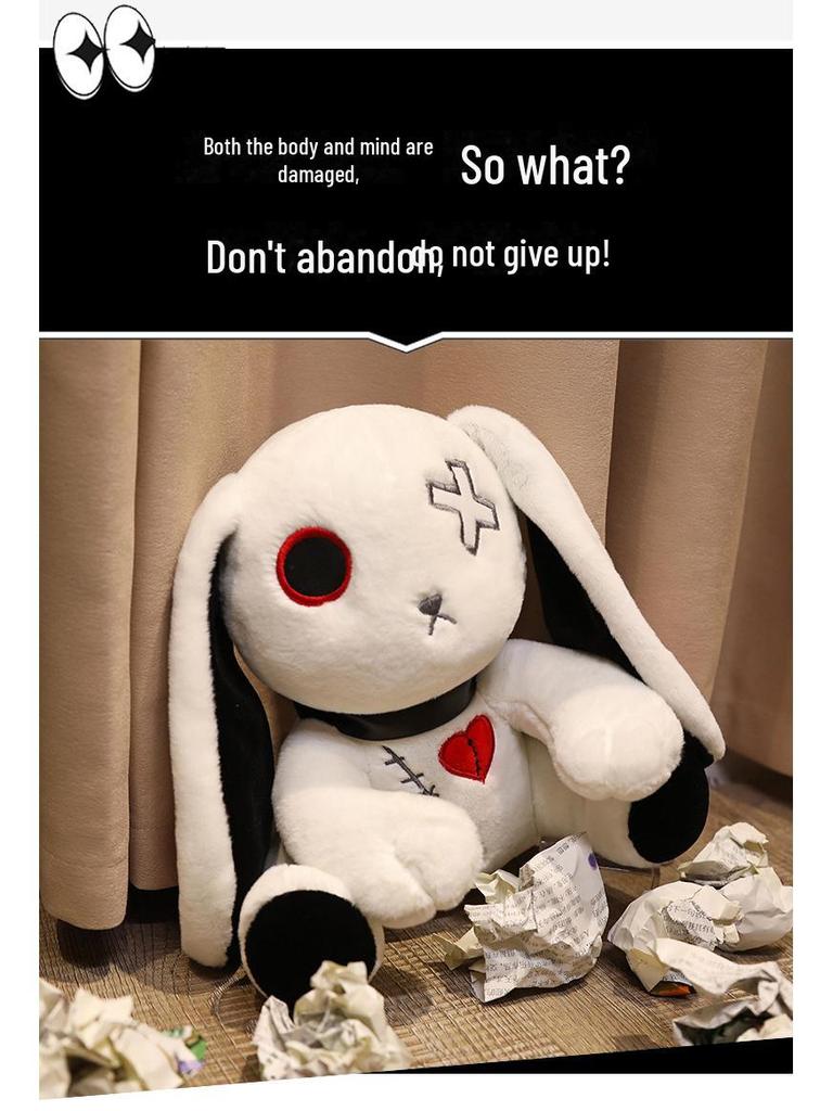 Креативная плюшевая игрушка Dark Rabbit - забавная кукла-реборн, вдохновленная мультфильмами