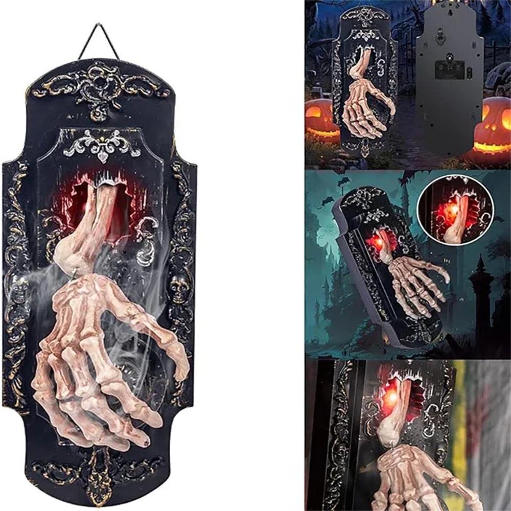 1× Забавный спрей-звонок в форме руки скелета на Хэллоуин для украшения на Хэллоуин