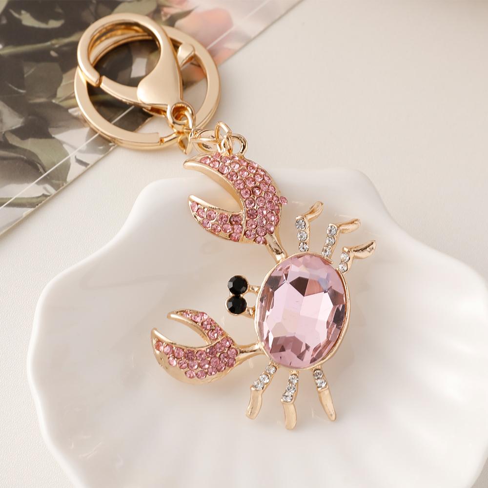 Большой сверкающий кристальный брелок-краб, роскошный женский кулон для сумки, сувенир из аквариума, подарок