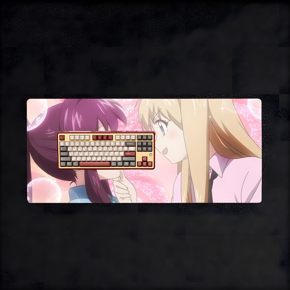 Cozy Yuru Yuri Animeseries Mouse Pad NonSlip Large Desk Mat Thick Stitched Edge Gaming Mousepad