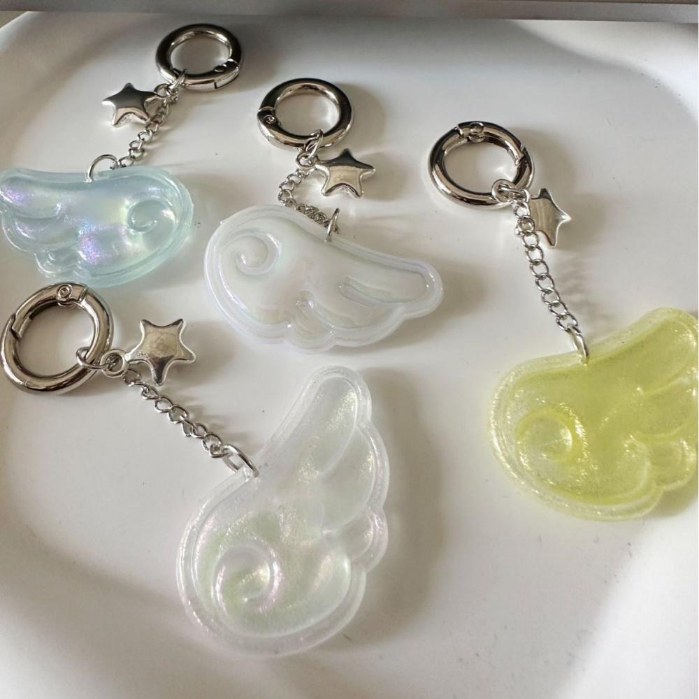 Korean Angel Wing Keychain Japanese Magical Girl Star Keychain Bag Charms Women Backpack Decoration Car Keyring