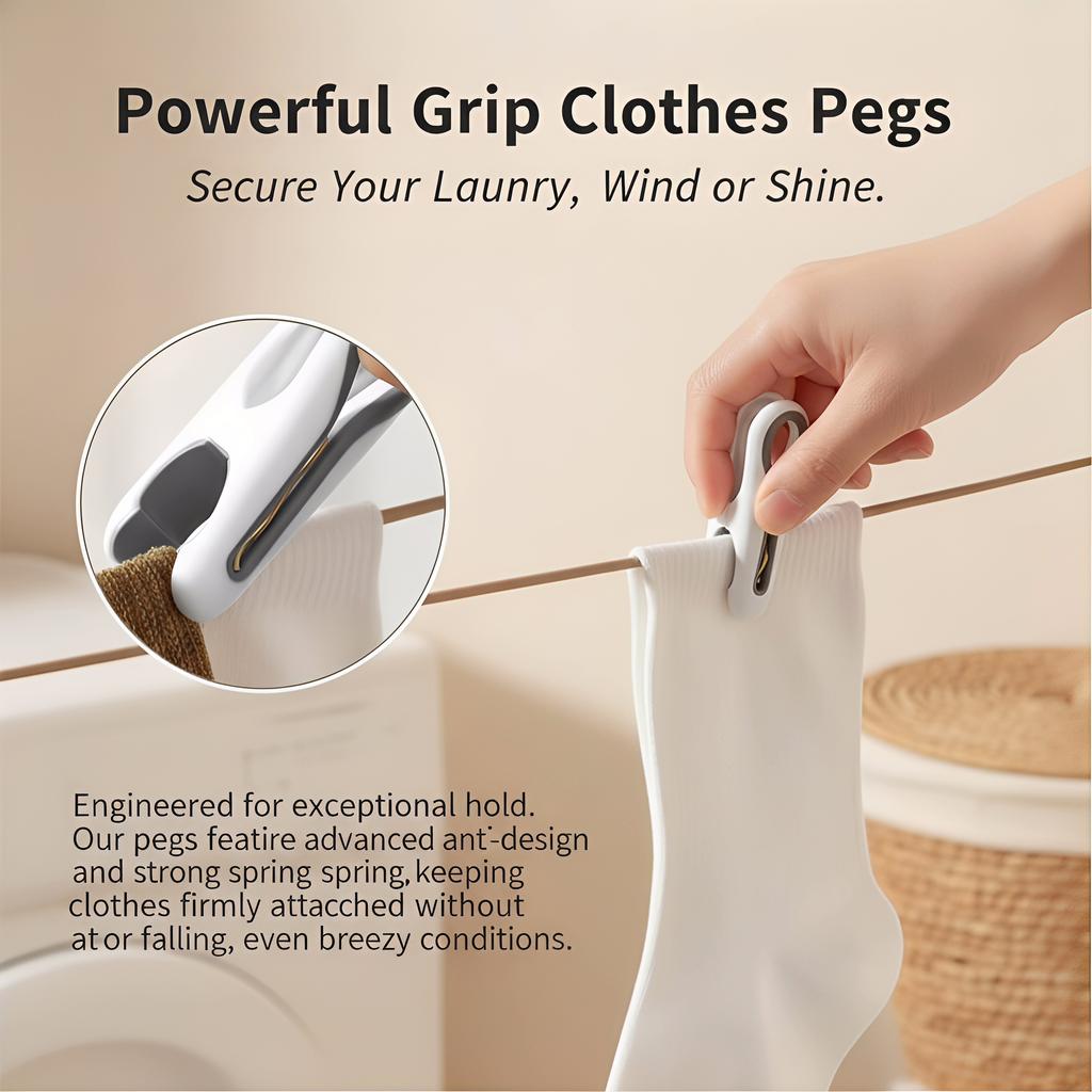 New 12/24/36-Piece Plastic Clothes Pins With Storage Basket Laundry Hanging Pegs For Socks Underwear Household Organization