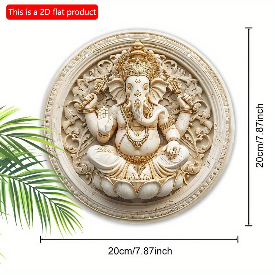 1 шт. 2D плоский классический стиль настенное искусство Ганеша - 20 см изготовленный из дерева декоративный знак и табличка для Дивали многоцелевого использования, не требуется электричество, идеально