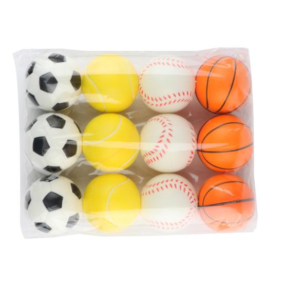 12Pcs Anti Stress Balls Mini Soft Basketball Football Tennis Squeeze Baby Toy