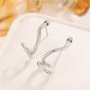 925 Sterling Silver Snake Engagement Small Stud Earrings For Women Wedding Luxury Jewelry Ladies Accessories Prevent Allergies