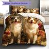 Australian Shepherd dog Pattern Bedding Home Decoration Birthday Gift (1 * duvet cover + 2 * pillowcase, without core)