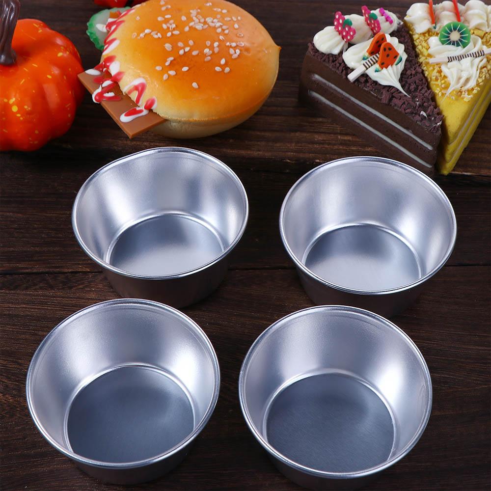 4Pcs Mousse Bakeware Tumblers Round Individual Muffin Cup Egg Tart Mold Baking Tool Pudding Mould