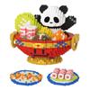Cartoon Panda Hot Pot Model Mini Bricks Pandas Puzzle Panda Souvenir Assembly Building Block Toys Desktop Ornament
