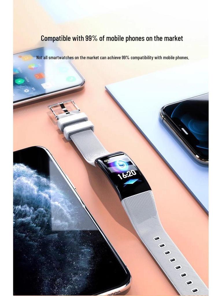 Huaqiangbei Smartwatch: Black Tech Bluetooth Sports Bracelet with Color Screen & Heart Rate Monitor for Students, Men & Women