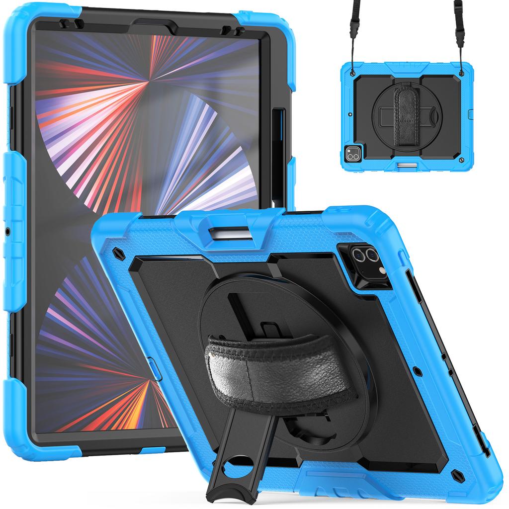 Armor Stand Case Universal for IPad Pro12.9 2018 2020 2021 2022 3rd 4th 5th 6th Gen Hybrid Cover with Screen Protector 3-Layers