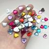 100pcs12mm Charm Blend Color/Fire Red Heart Acrylic Flat Back Scrapbook Diy Jewelry Decoration Earrings Gift Decoration Rhinestone