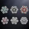 Брошь-булавка в форме снежинки, блестящие стразы, значок с вращающимся внешним слоем, многослойный дизайн, нагрудный значок