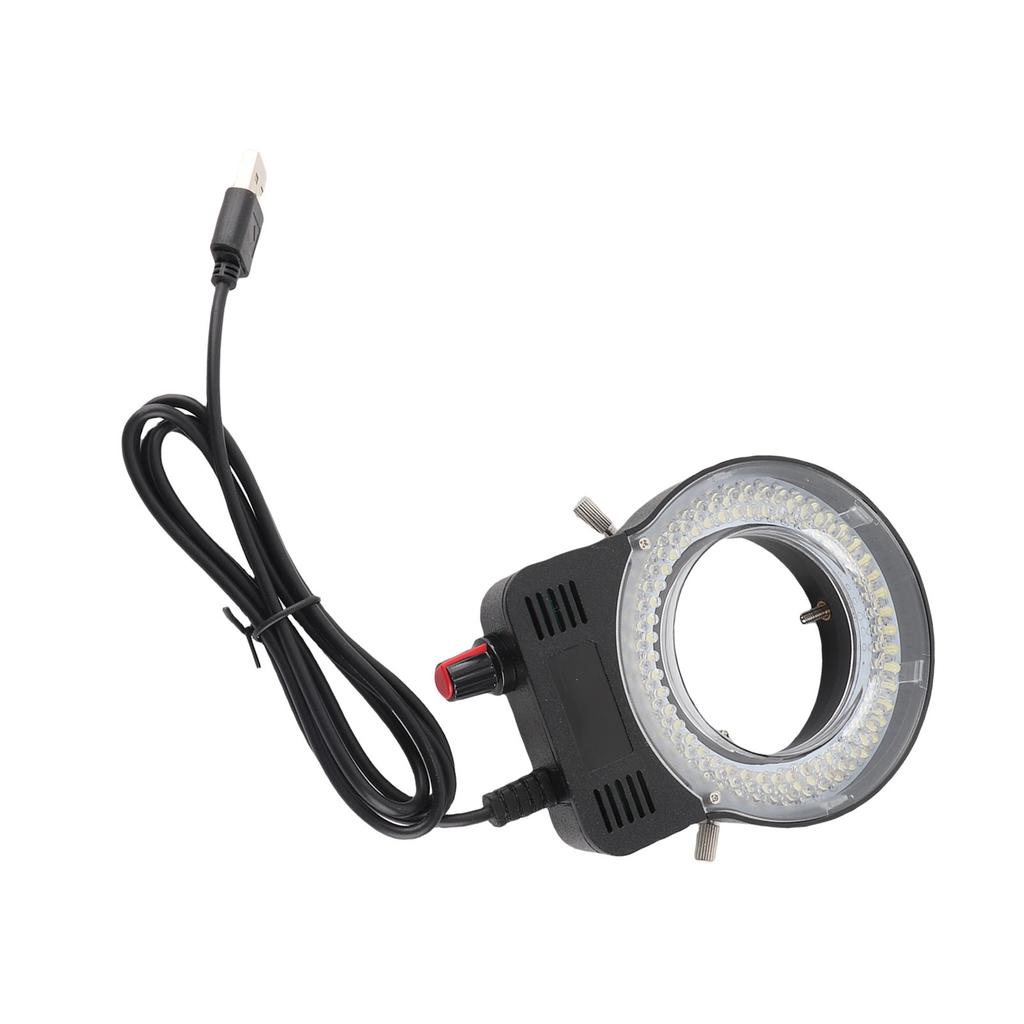 LED Microscope Ring Light 144 LEDs 4W 6500‑7500K 32000‑36000LX Adjustable Brightness USB Powered Microscope Lamp
