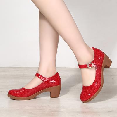 2025 лето новые лакированные туфли для народного танца для взрослых на мягкой подошве для танцев женские туфли матросские танцевальные туфли женские туфли толстый каблук европейские