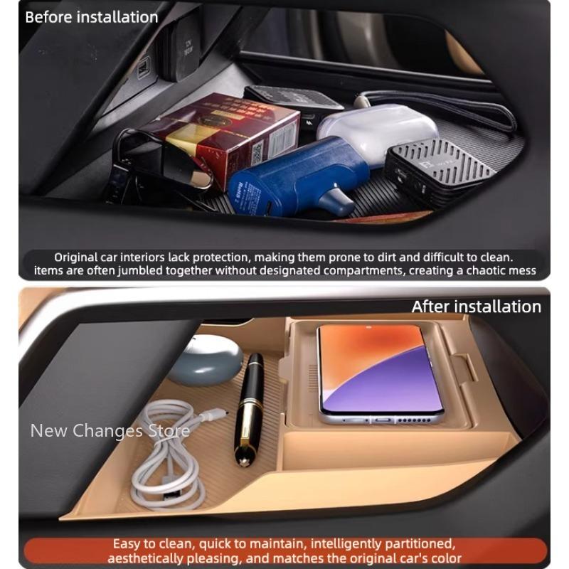 For BYD Denza B8 2025 2026 Car Center Console Double-layer Silicone Anti Slip Storage Box Interior Modify Accessories