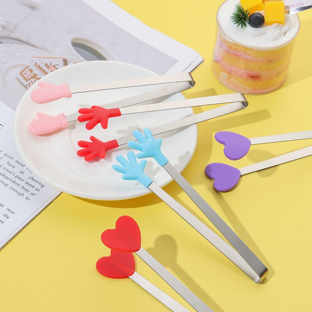 Kitchen Accessories Non-slip Handles BBQ Mini Creative Silicone Snack Food Tong