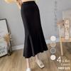 ORWZDCO Long Knit Solid High Loose Perfect for Winter Women's Skirt, Mermaid, Color, A-Line, Flared, Elastic, Waist, Fit, Slimming, Casual, Thick,