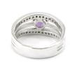 Серебряное кольцо "Скарлетт" серебро с аметистом (родиевое покрытие) - 9 мм