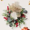 Christmas Cabinet Wreath Pine Needles Berries Pine Cones Decor Kitchen Shelves Indoor Outdoor Garland Winter Xmas Decoration