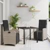 VidaXL 3-piece Garden Dining Set with Light Grey Poly Rattan Cushions 3380344