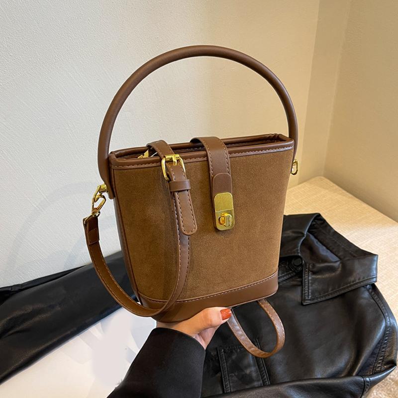 Осень/зима Ретро Нишевый Дизайн Замшевая Сумка Новая Женская Сумка Через Плечо Модная Сумка Кроссбоди Портативная Сумка-Ведро KTY