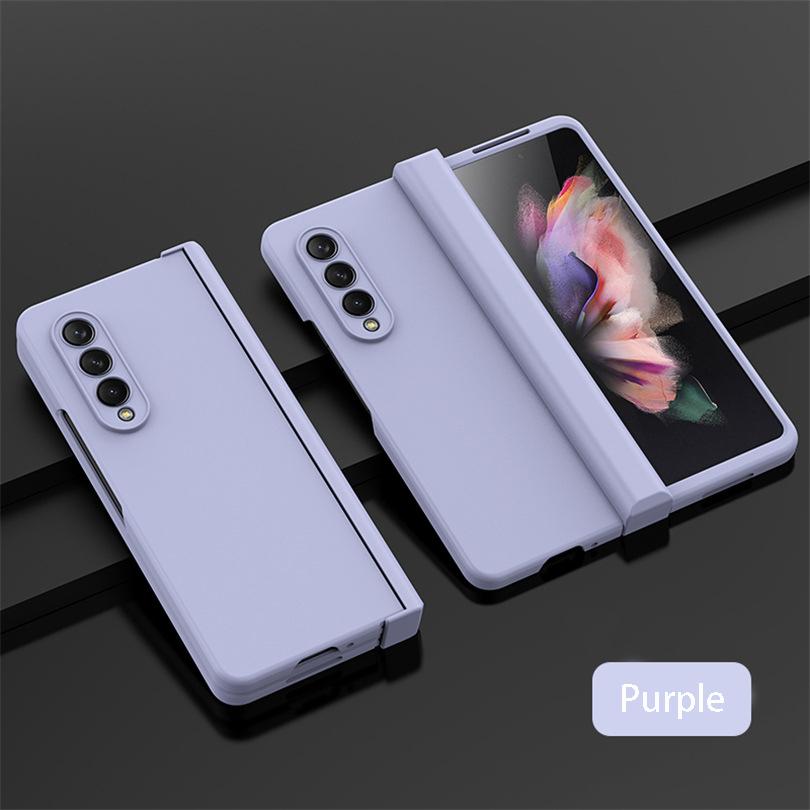 Ультратонкий складной противоударный чехол для Samsung Galaxy Z Fold 4 6 Fold4 Fold3 Fold 5 360 Полная защита Карамельный цвет Твердый чехол