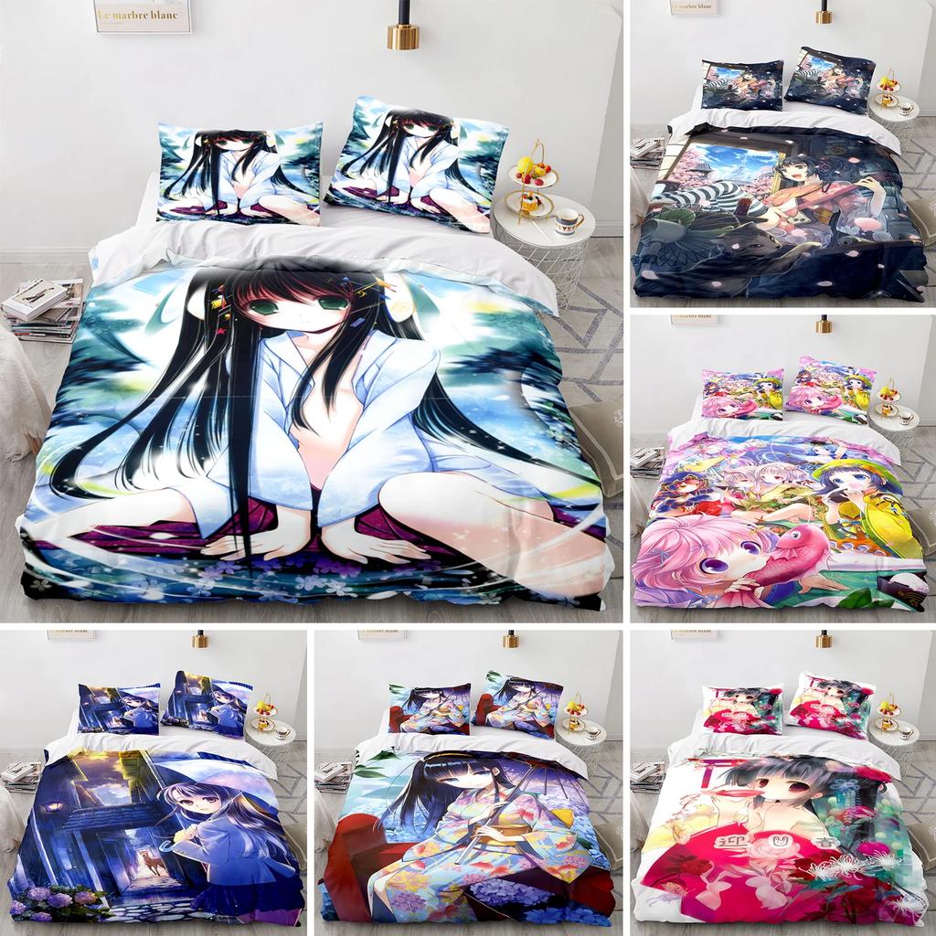3D Printed Kawaii Girl Bedding Set Anime Sexy Girl Duvet Cover Double Twin Full Queen King Adult Kids Bedclothes Quilt Cover