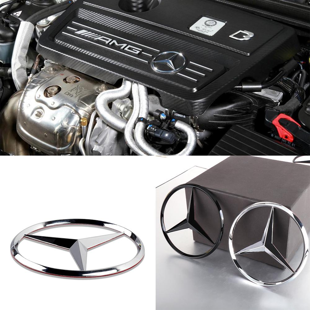 For Benz S-CQCar 70mm Engine Sticker Auto Styling Hood Decoration for Mercedes Benz W190 W204 W108 W210 W212 W222 W169 W247 Refit Accessories