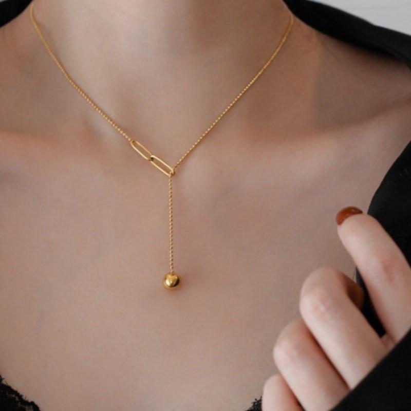 ANENJERY Круглая цепочка из бисера, длинные ожерелья с кисточками для женщин, простые аксессуары для ключиц, ювелирные изделия для девочек, подарок