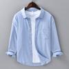 Spring and Summer Long-sleeved Shirt Men's Business Casual Cotton and Linen Shirt