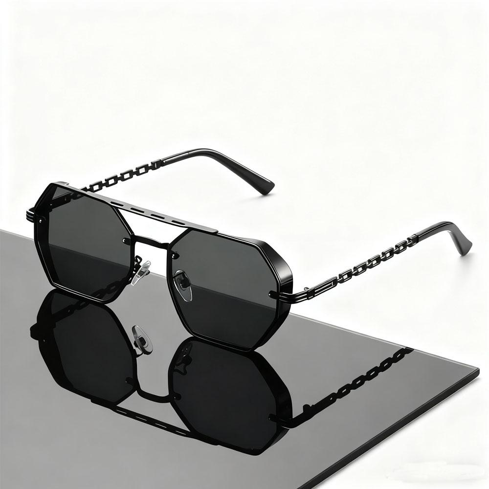 1PC Unisex polygonal sunglasses, vintage fashion frame, durable street and casual glasses