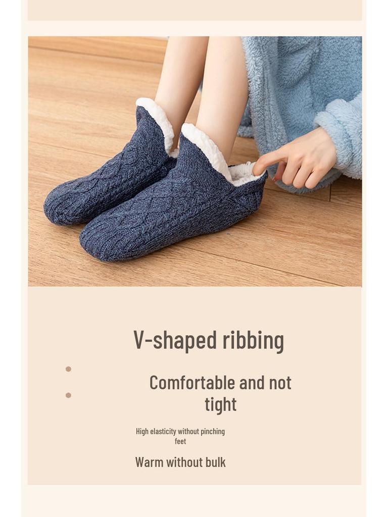 Зимние носки с флисовой подкладкой и нескользящей подошвой: Плотные, теплые комнатные носки-чехлы для мужчин и женщин