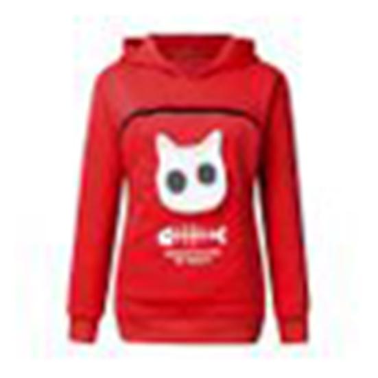 Толстовка с длинными рукавами и принтом «кенгуру» с котами и рыбным принтом, толстовка с держателем для домашних животных