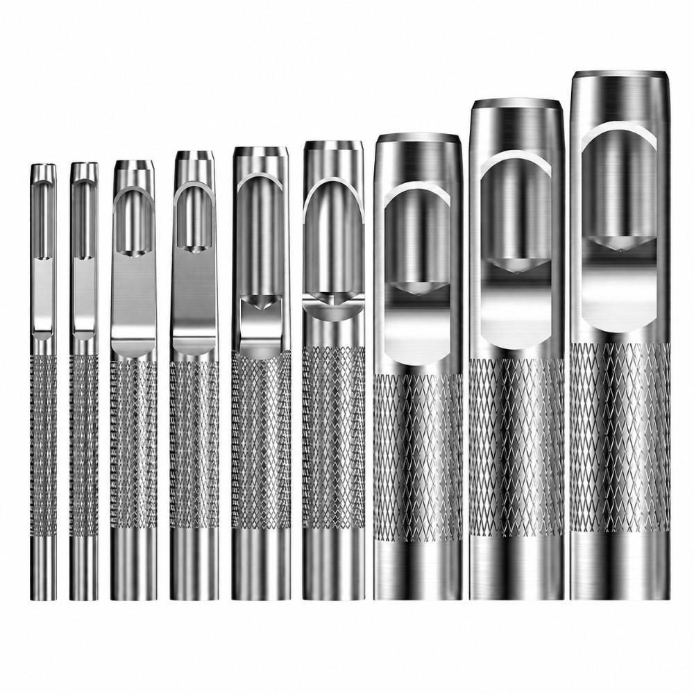 9pcs Durable Manual Chisel Punch Portable Leather Punch Tool Leather Hole Puncher For DIY Projects